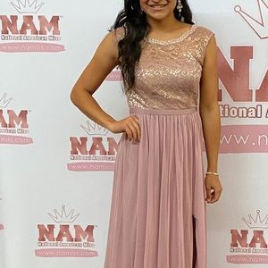 David’s Bridal Rose Gold Gown